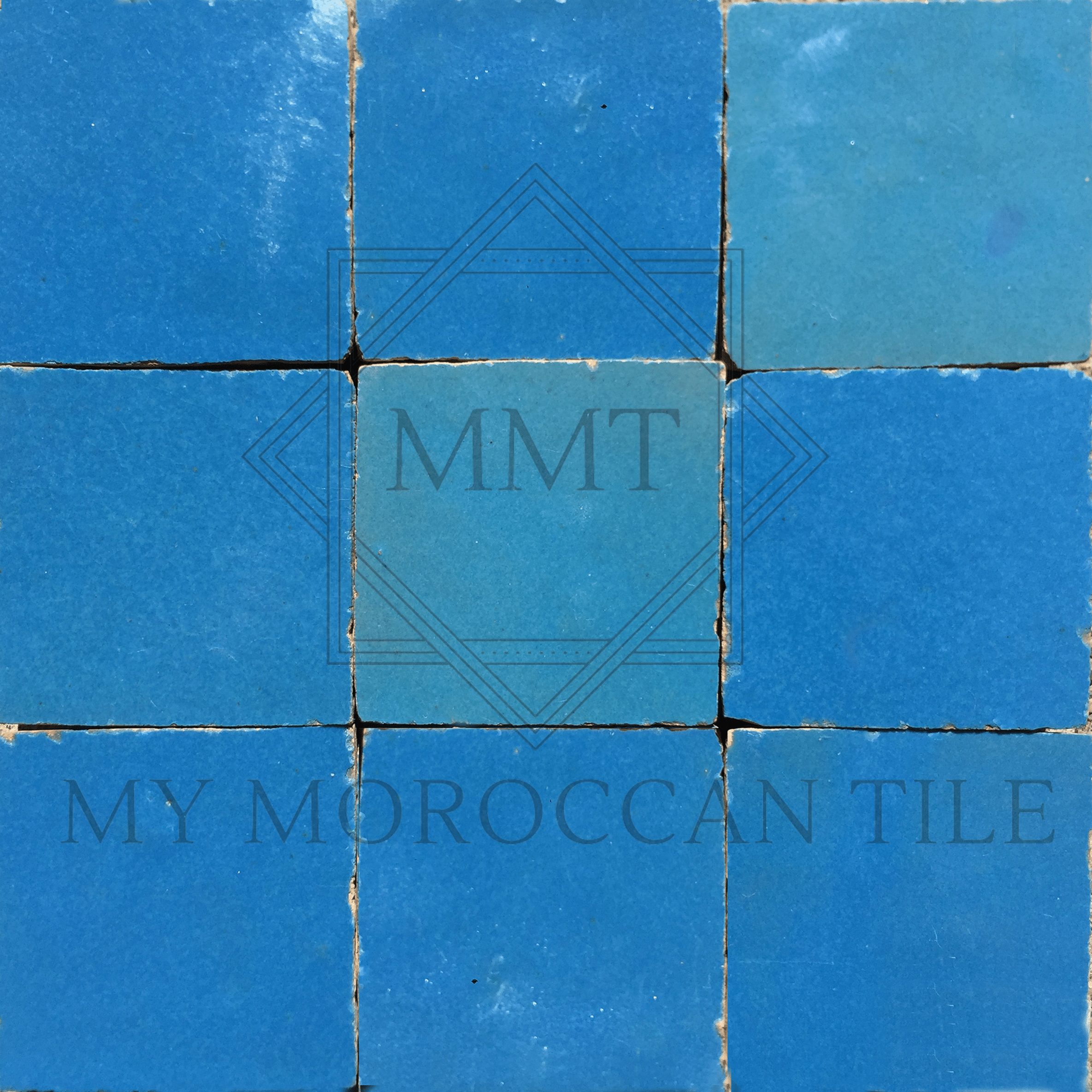 Blue Azur Glazed Handmade Moroccan Zellige Tile – My Moroccan Tile Blue Azur Glazed Handmade Moroccan Zellige Tile – My Moroccan Tile