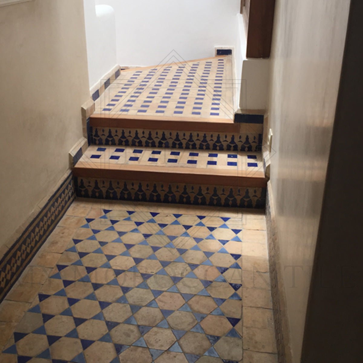 Natural Moroccan clay hexagon floor tiles handmade in Morocco