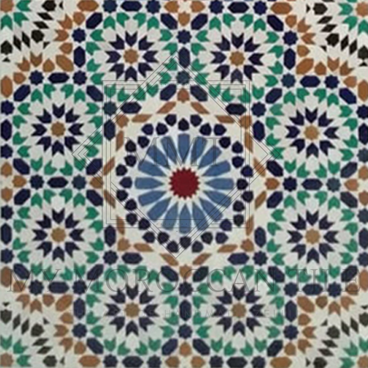 Modern Medina Lounge Zellij mosaic framed with 1 inch liner