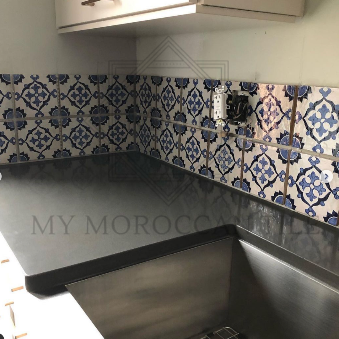 Hand-painted Moroccan tiles