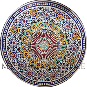 Plateau de table en mosaïque marocaine carrée 50 plis 50119