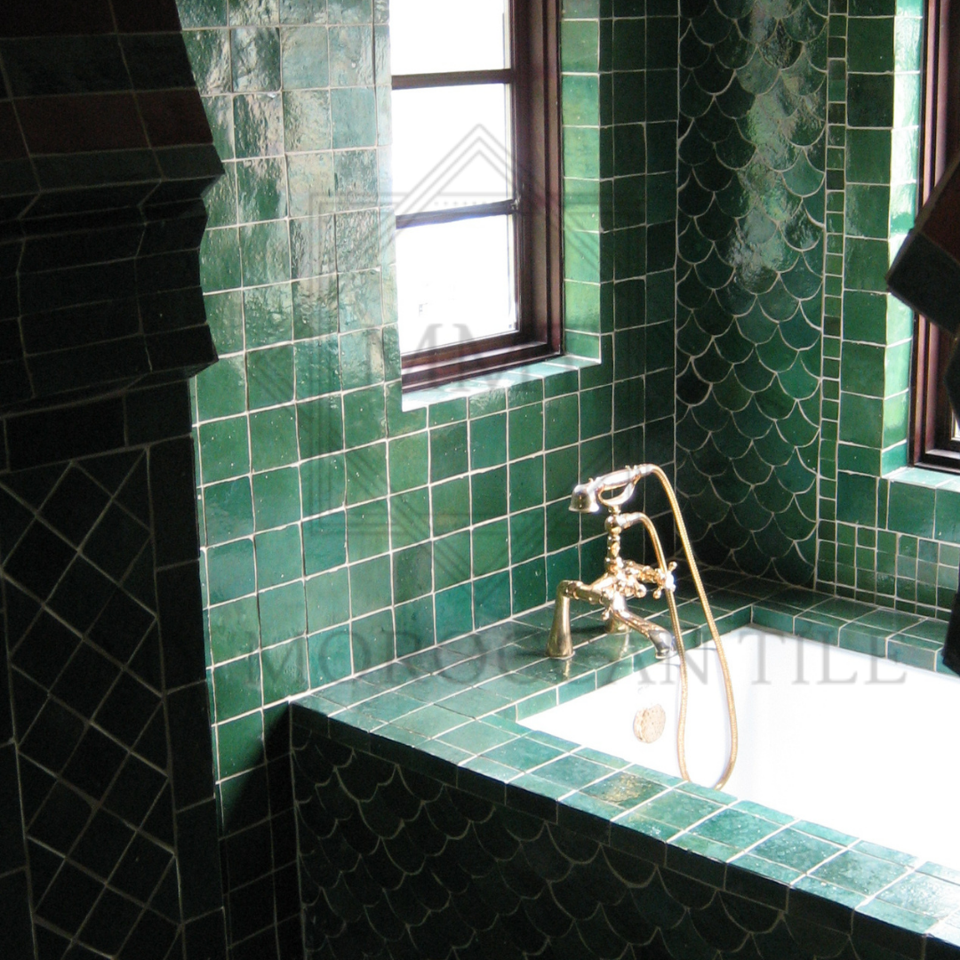 Forest Green Moroccan Zellige Tile