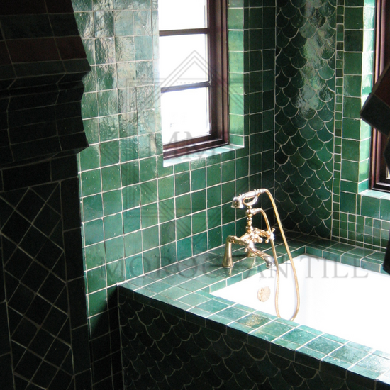 Forest Green Moroccan Zellige Tile