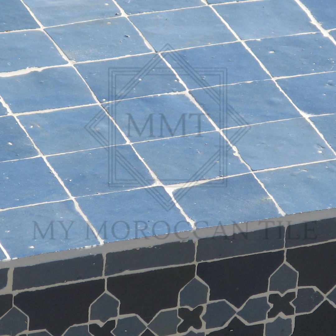 French Blue Moroccan Zellige Tile