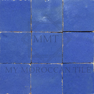 Azulejo Zellige marroquí azul francés