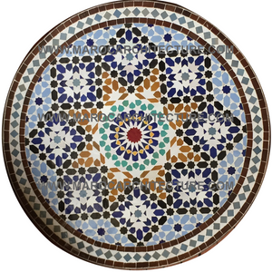 Beautiful handmade Moroccan Mosaic table. Zellij handmade table from Morocco. Beautiful outdoor dining table with alhambra design and custom colors and sizes