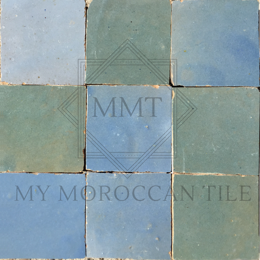 Celeste Blue 2 x 2 Moroccan Zellige Tile