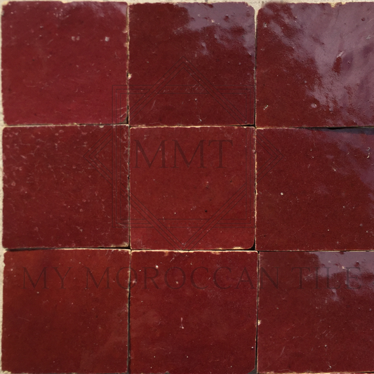 Sangria Red Moroccan Zellige Tile