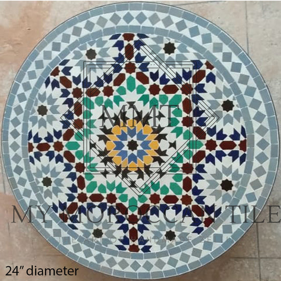 Moroccan Handmade Mosaic table top 24"