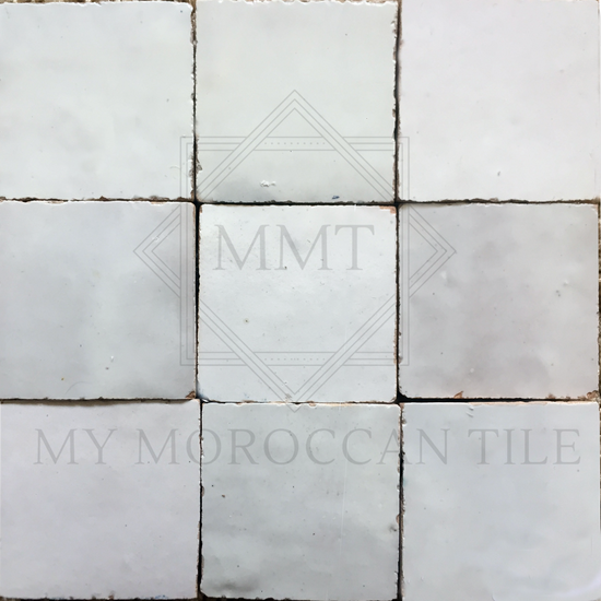 White Moroccan Zellige Tile