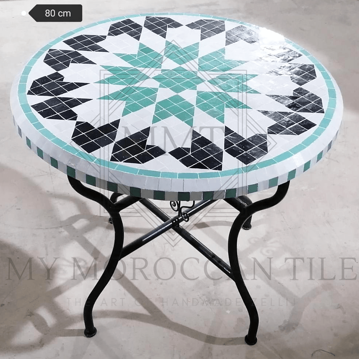 Table en mosaïque marocaine faite à la main 2111-03