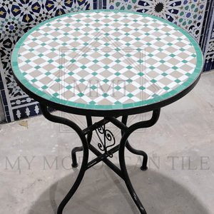 Table en mosaïque marocaine faite à la main 2104-03
