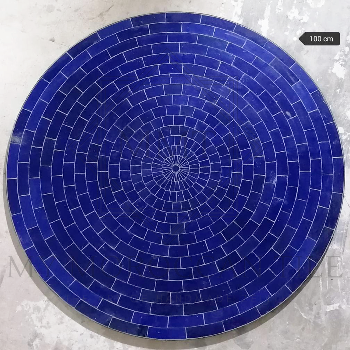 Handmade Night blue Moroccan mosaic table top 39" or 100cm 