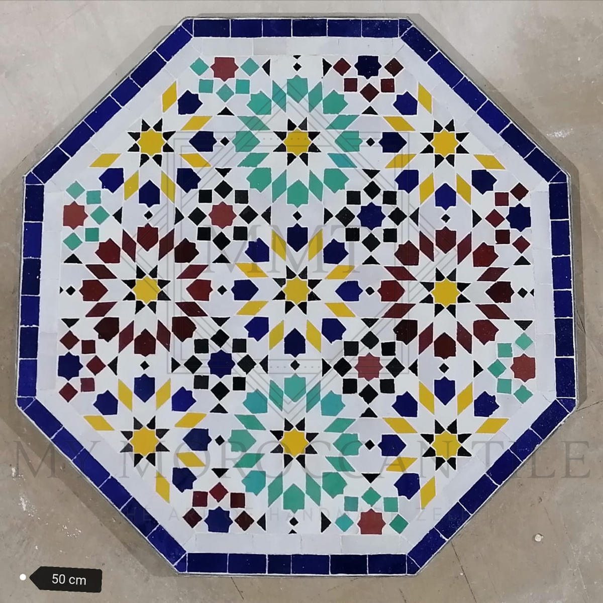Table en mosaïque marocaine faite à la main 2108-19