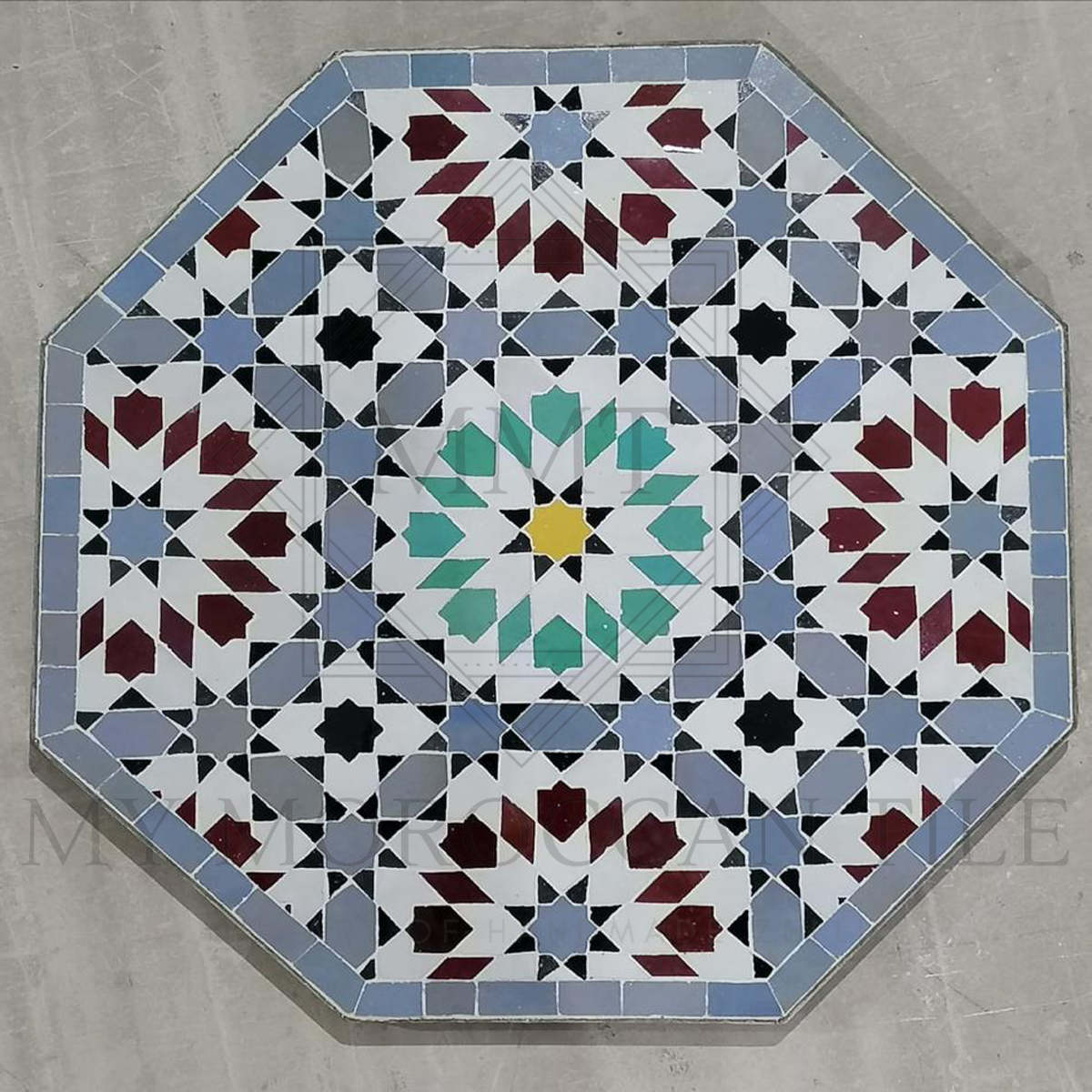 Table en mosaïque marocaine faite à la main 2108-17