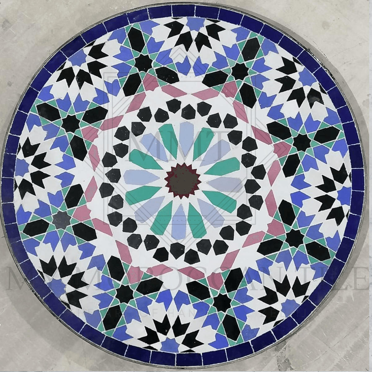 Mesa de mosaico marroquí hecha a mano 2116-05