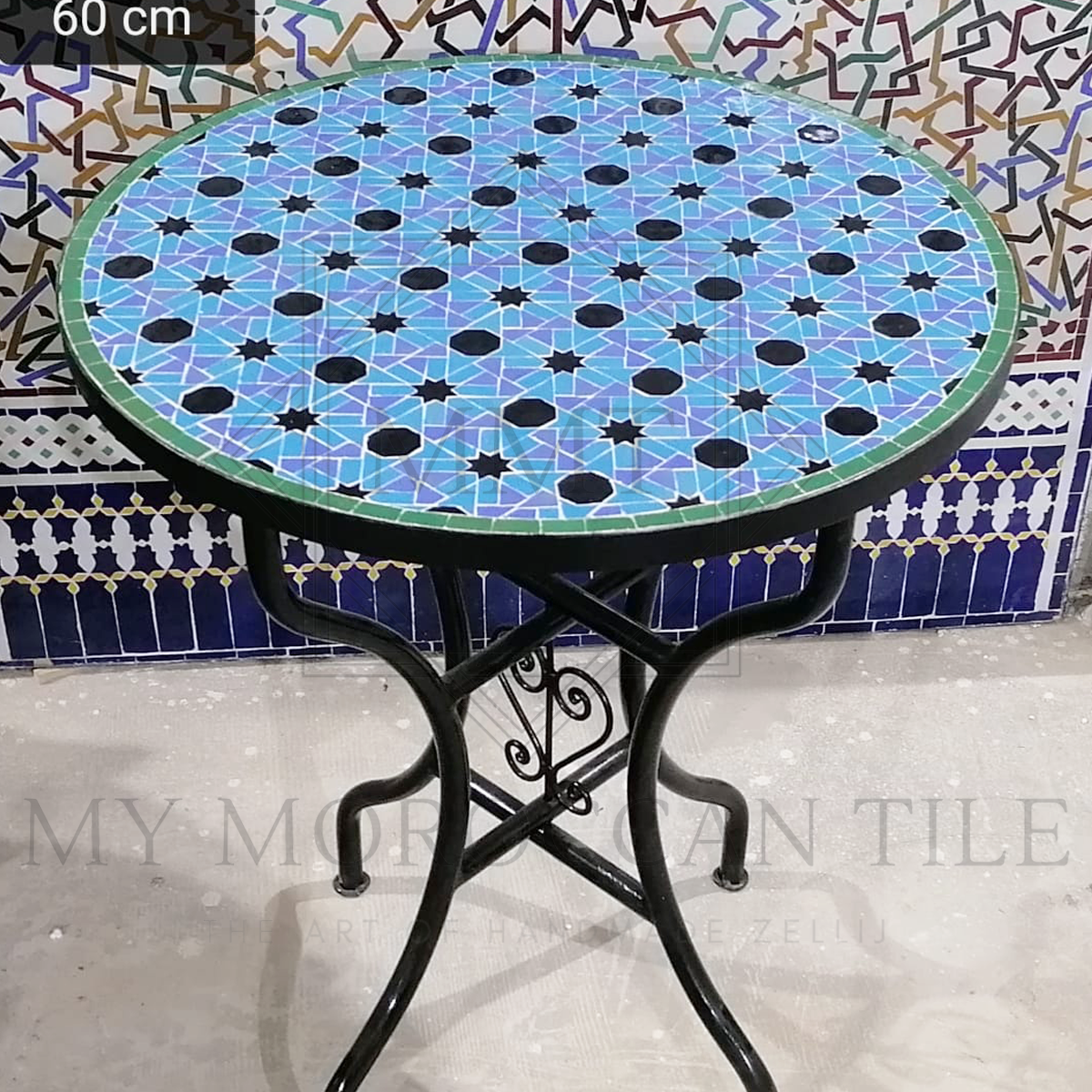 Table en mosaïque marocaine faite à la main 2108-07