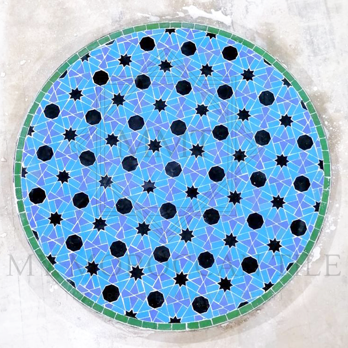 Table en mosaïque marocaine faite à la main 2108-07