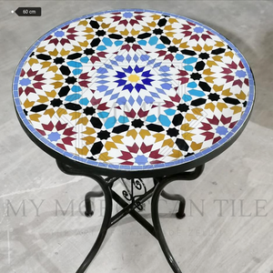 Mesa de mosaico marroquí hecha a mano 2116-03