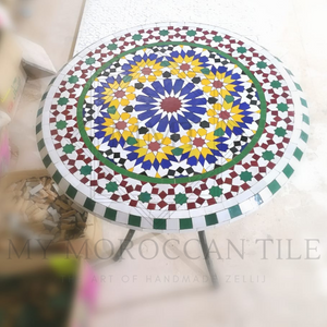 Table en mosaïque marocaine faite à la main 2116-02