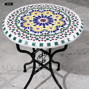 Mesa de mosaico marroquí hecha a mano 2116-02