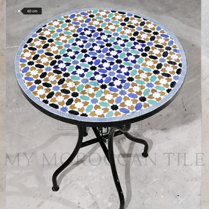 Table en mosaïque marocaine faite à la main 2104-01