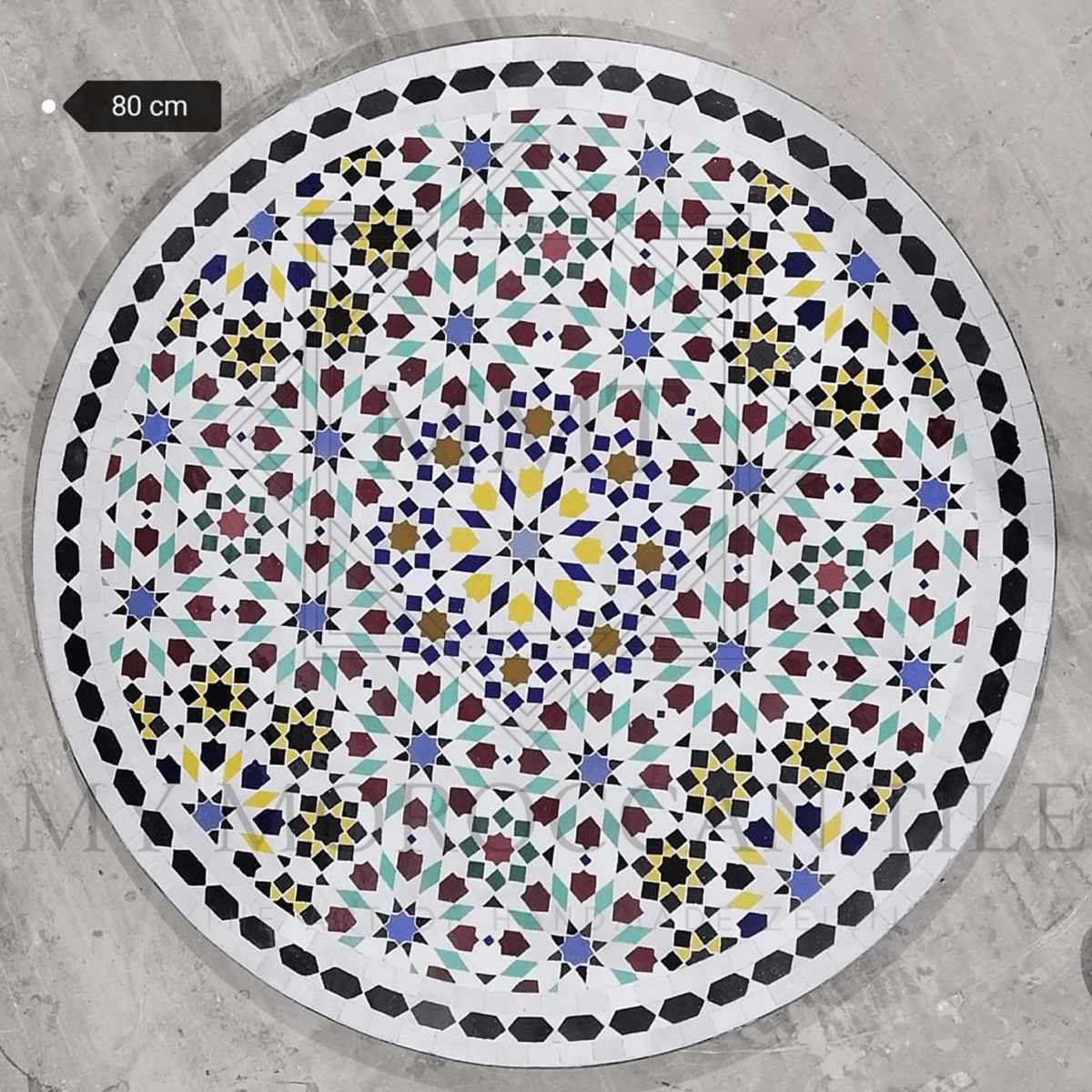 Table en mosaïque marocaine faite à la main 2108-21