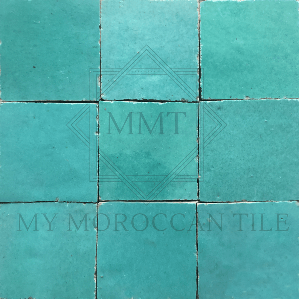 Aqua Moroccan Zellige Tile - My Moroccan Tile