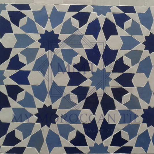 Ten pointed star Alhambra mosaic