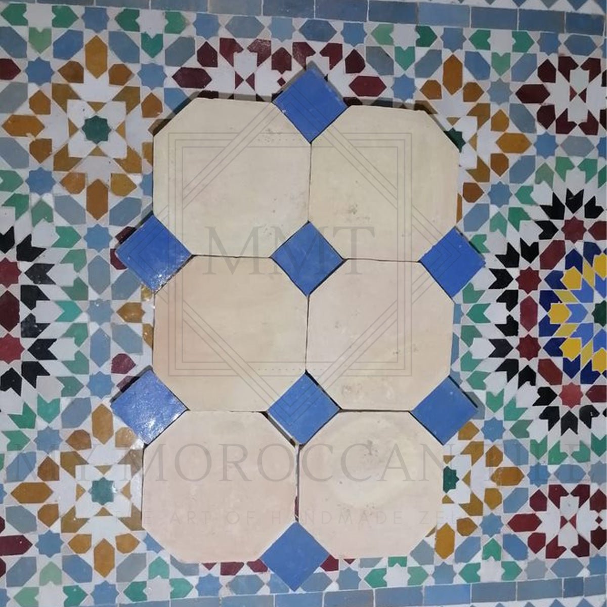 Octagon Moroccan Tile with Glazed Inserts – 4