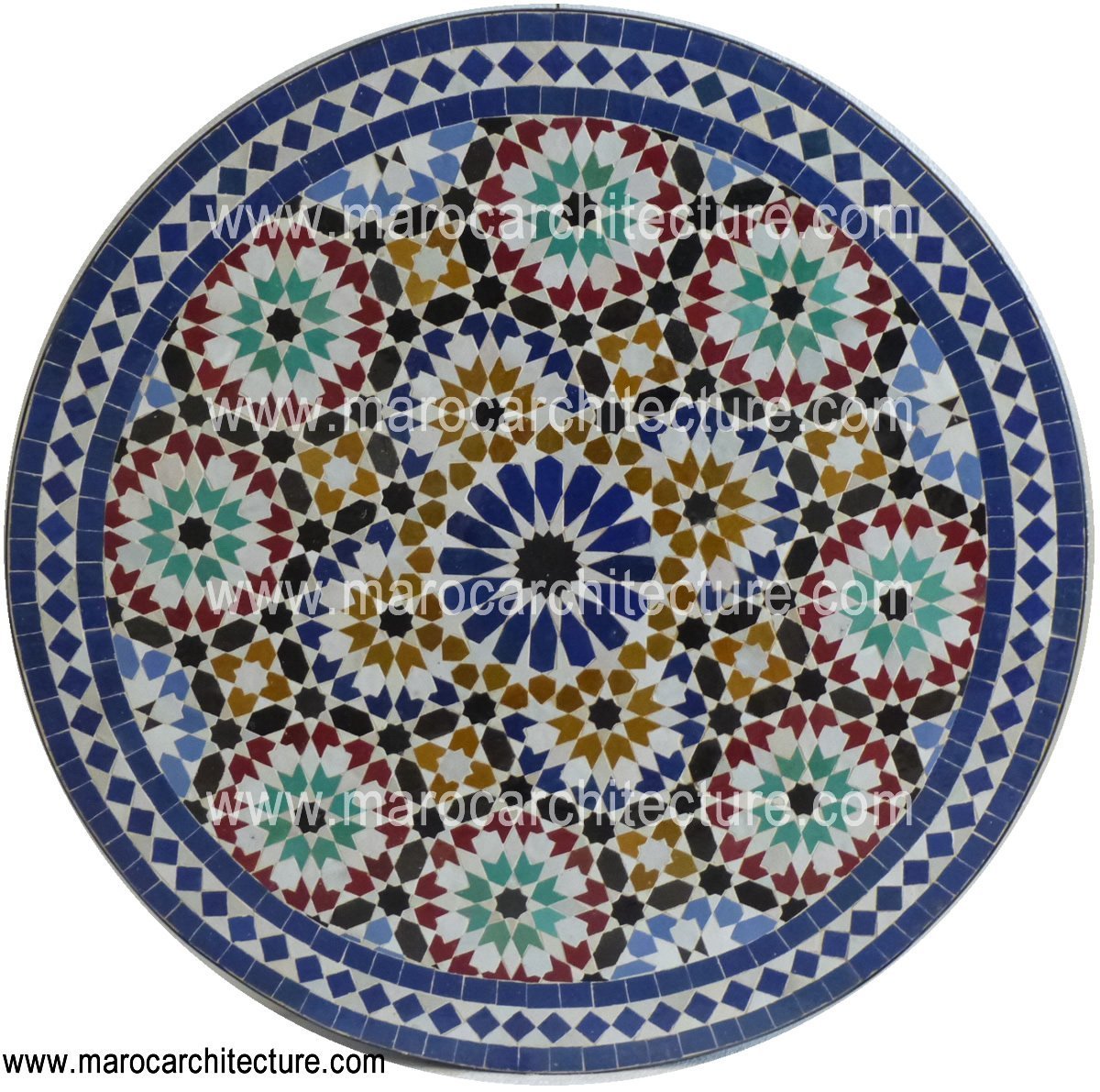 Sixteen Pointed Mosaic Table Top 1908 - My Moroccan Tile