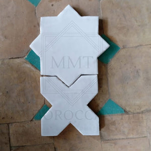 Adoquines de terracota marroquíes estrella y cruz