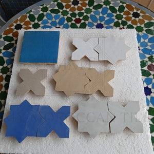 Azulejo marroquí estrella y cruz