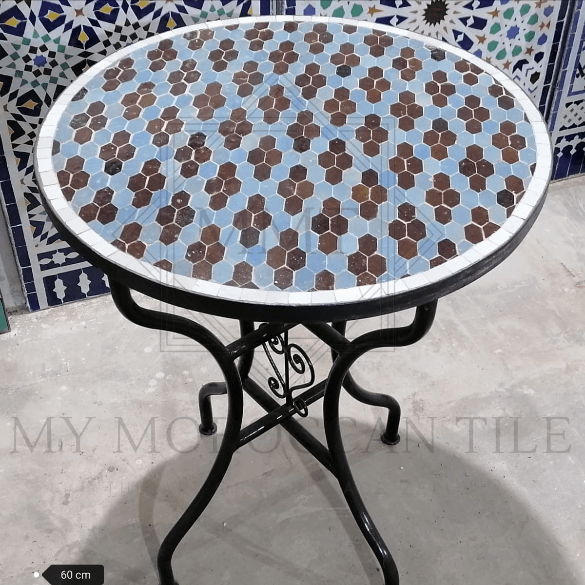 Mesa de mosaico marroquí hecha a mano 2106-02